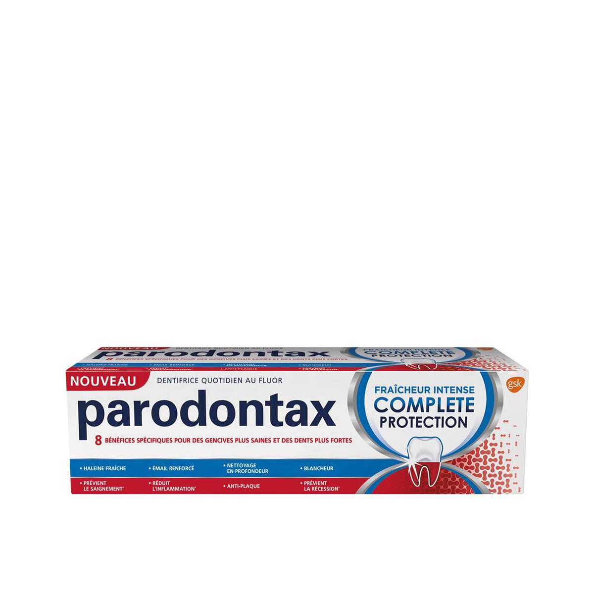 Parodontax Complete Protection fluoride toothpaste box