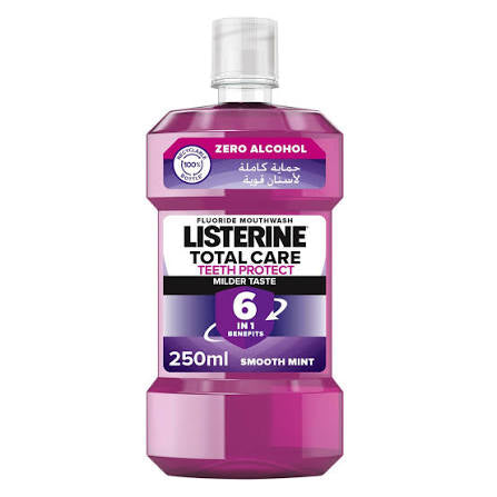 Listerine Total Care Teeth Protect zero alcohol mouthwash, 250ml bottle